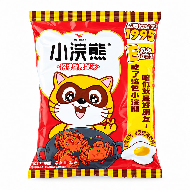 Mì Giòn Tẩm Gia Vị Little Raccoon, Vị Cua Cay 35 g
