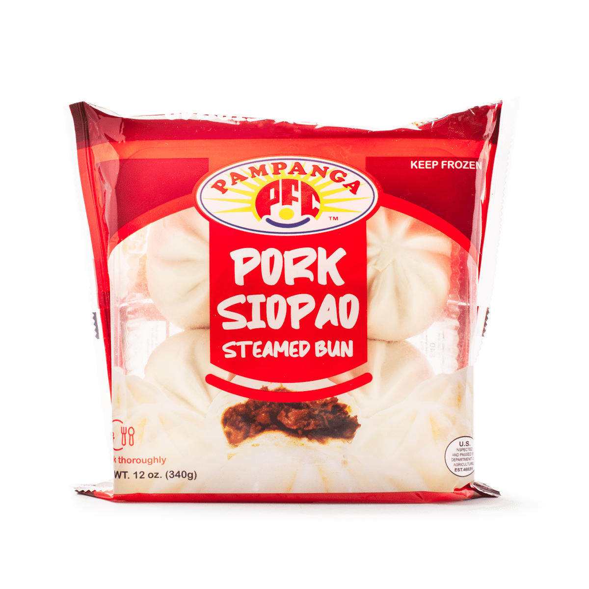 Pampanga Pork Siopao (Steamed Bun) 4 ct Frozen 340 g