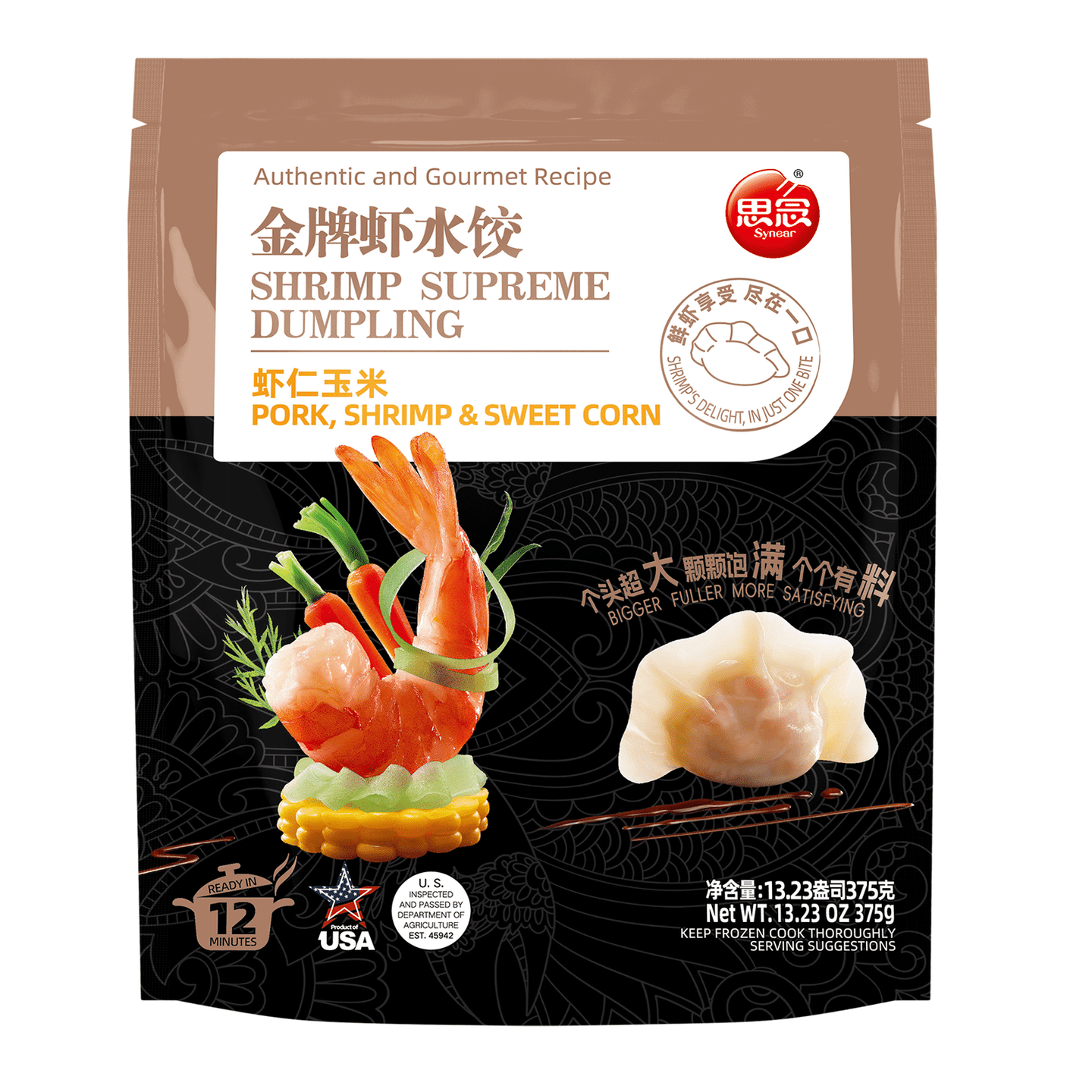 Synear Dumpling Shrimp with Pork Corn 375 g