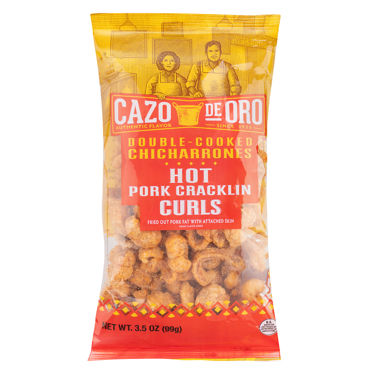 Cazo De Oro Hot Pork Cracklin Curls 3.5 oz