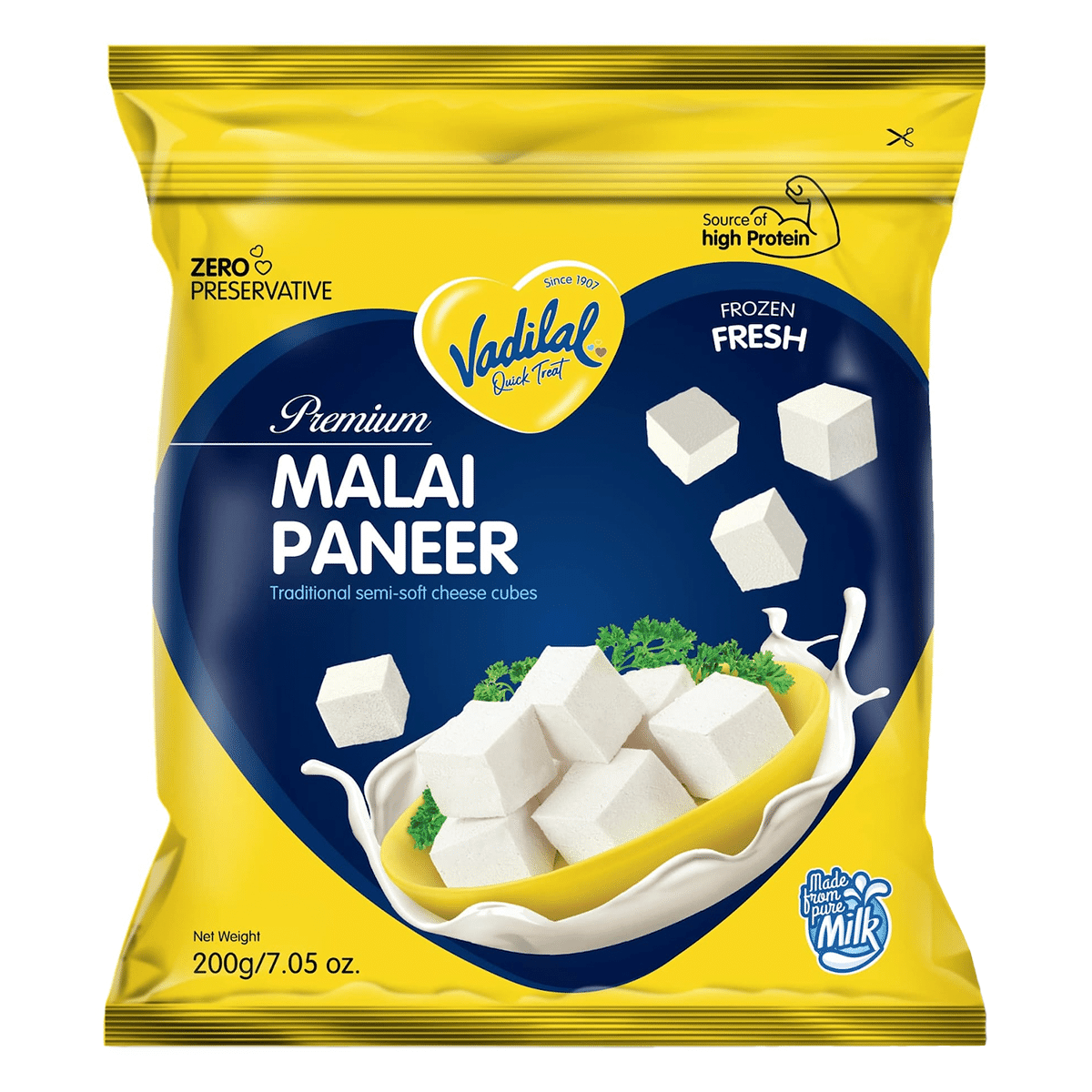Cubos de Malai Paneer Vadilal Congelado 200 g