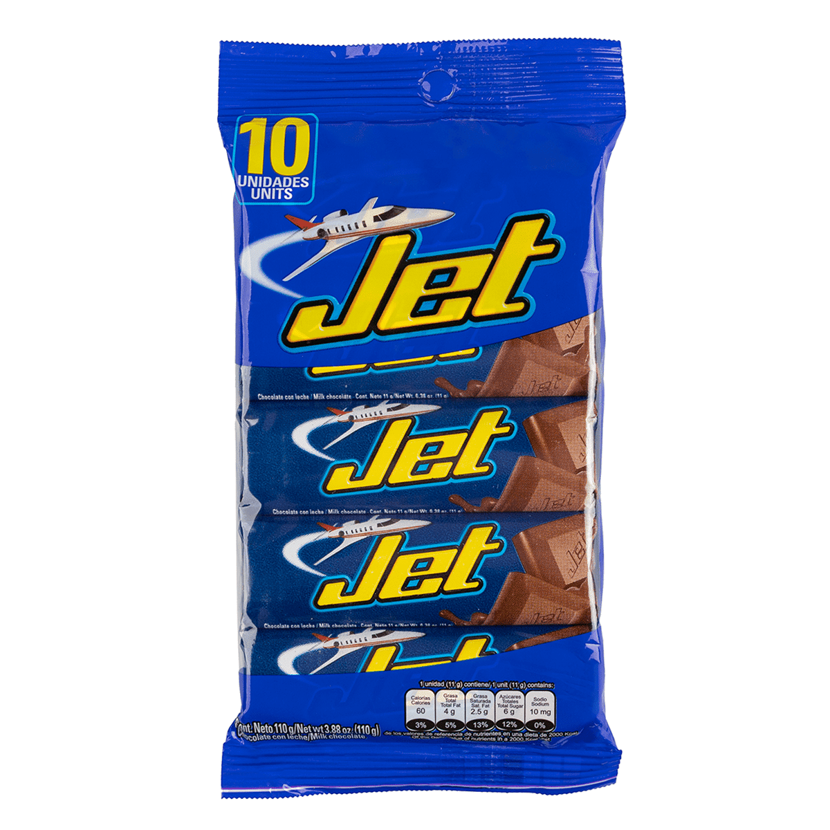 Jet Chocolatina 10 unidades 110 g