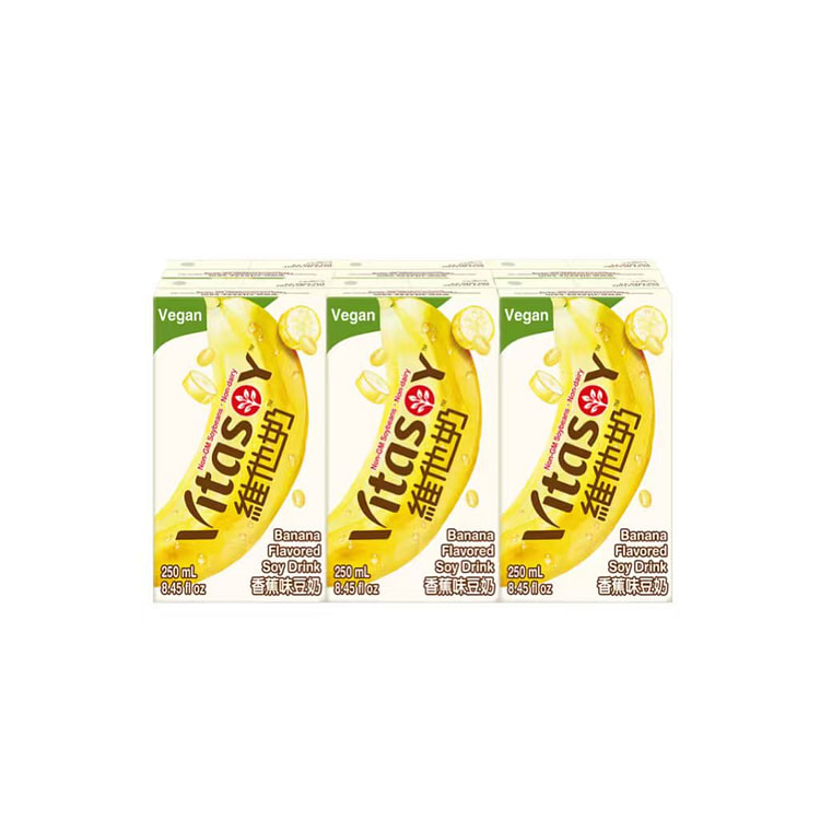 VITASOY 100633 Banana Flavored Soy Drink 250 ml*6 pack