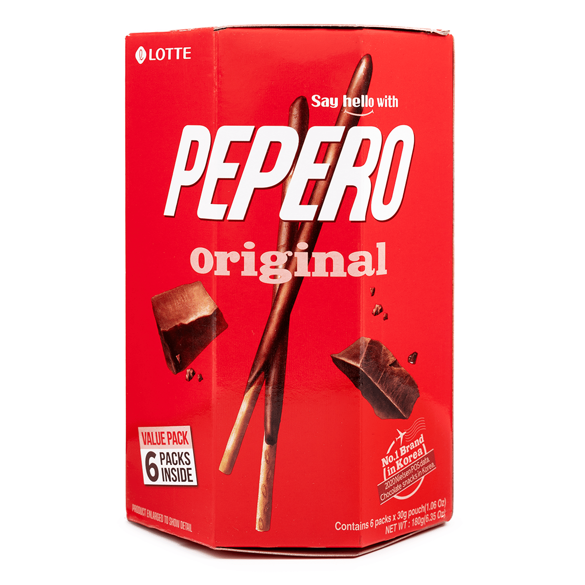 Pepero Original Pacote Econômico (6pk), Lotte 180 g