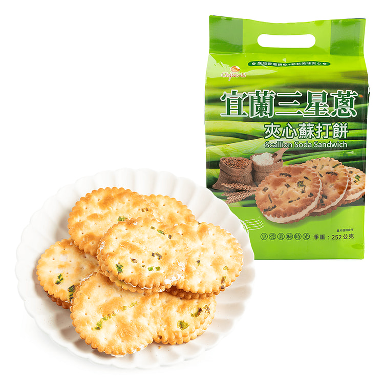 Qiaoyi Chive Sandwich Soda Crackers 252g 252 g