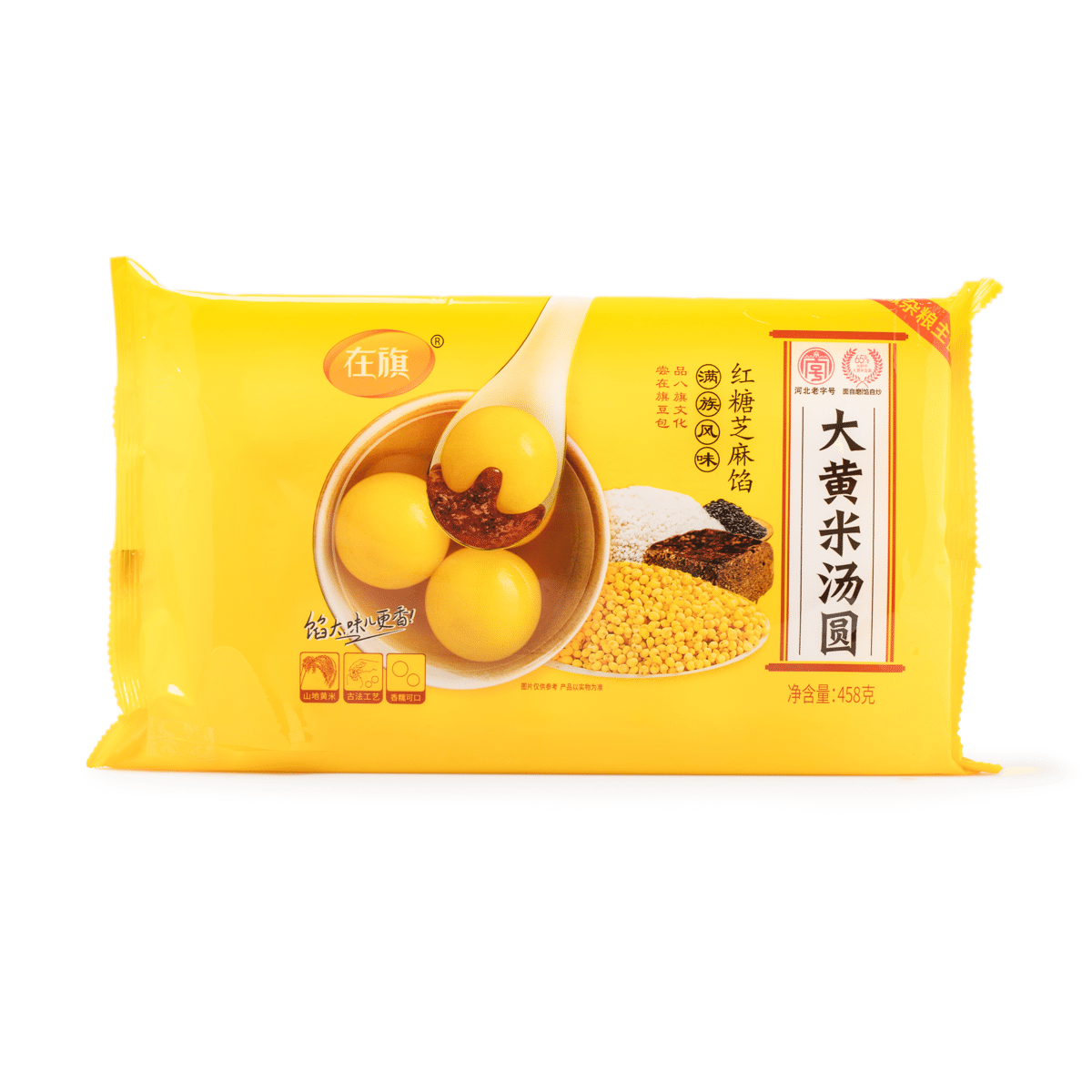 ZQ Millet Glutinous Rice Balls (Stuffed With Sesame Paste), Frozen 458 g
