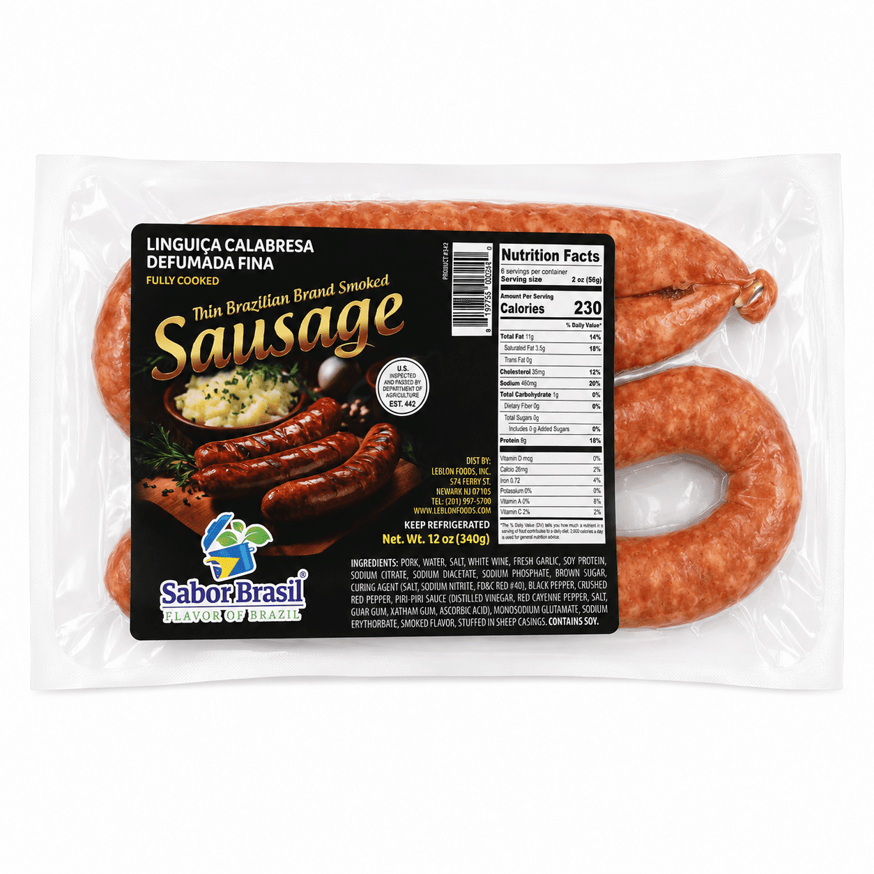 Sabor Brasil Smoked Calabresa Sausage 454 g
