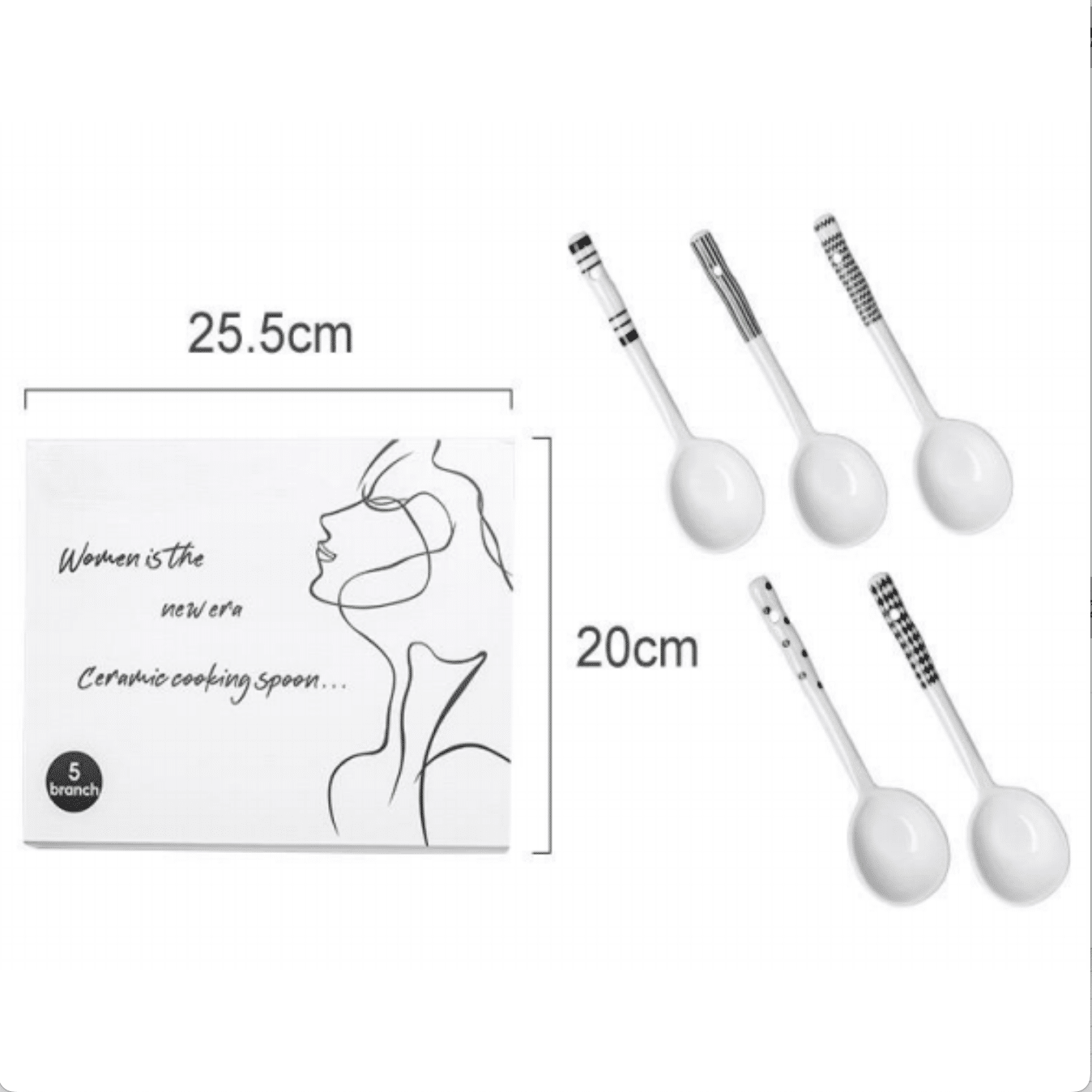 Modern Minimalist Style Spoon 5 Pieces Set 1 box