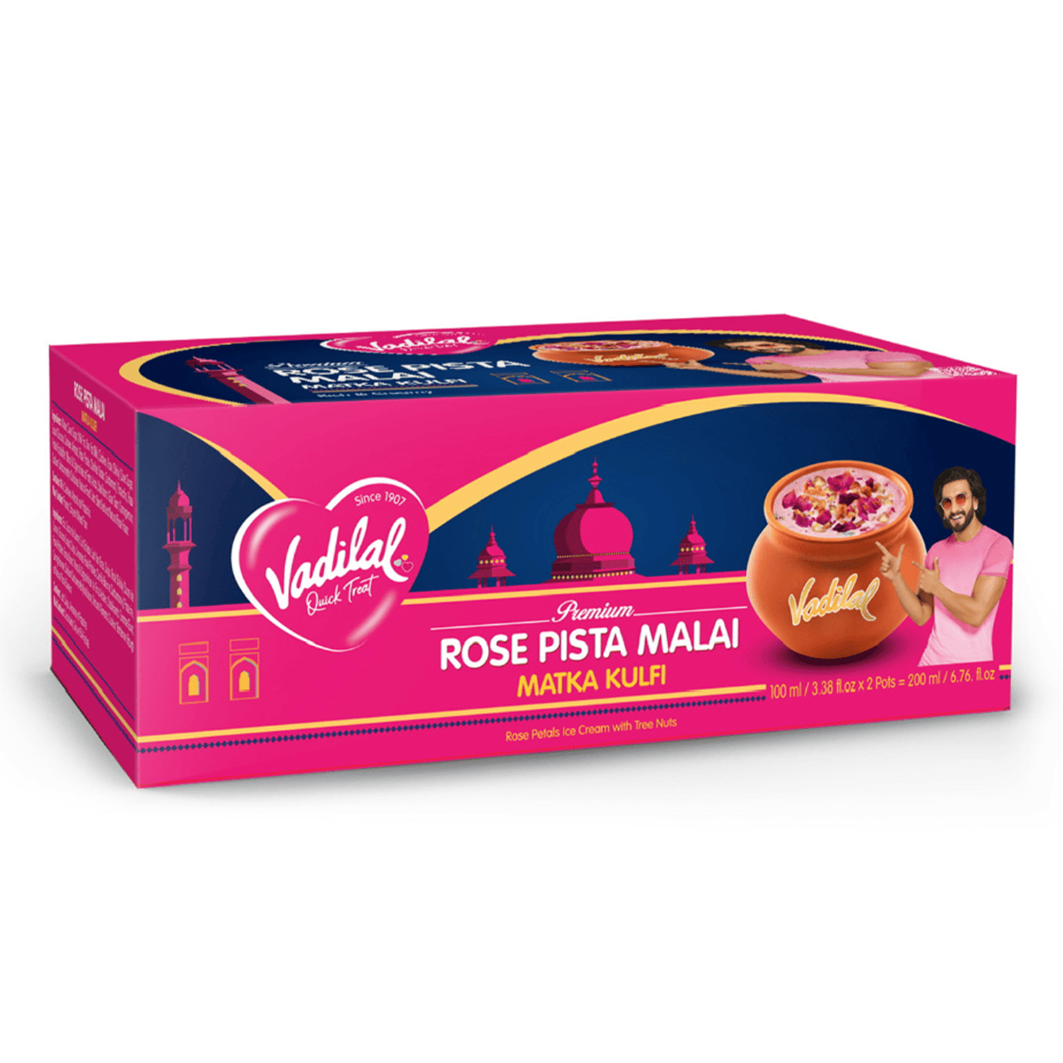 Vadilal Matka Kulfi Rose Pista 3.38 fl.oz