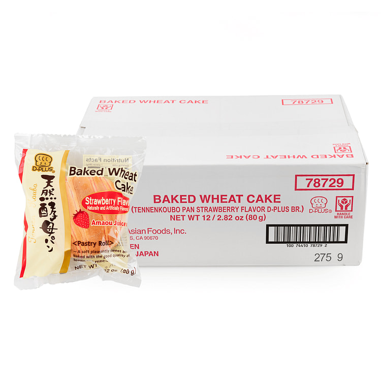 D-Plus 天然酵母パン ストロベリー味 冷凍 12個セット 箱入り 2.82 オンス