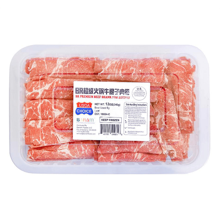 USDA Choice Beef Shank Slice for Shabu Shabu 12 oz