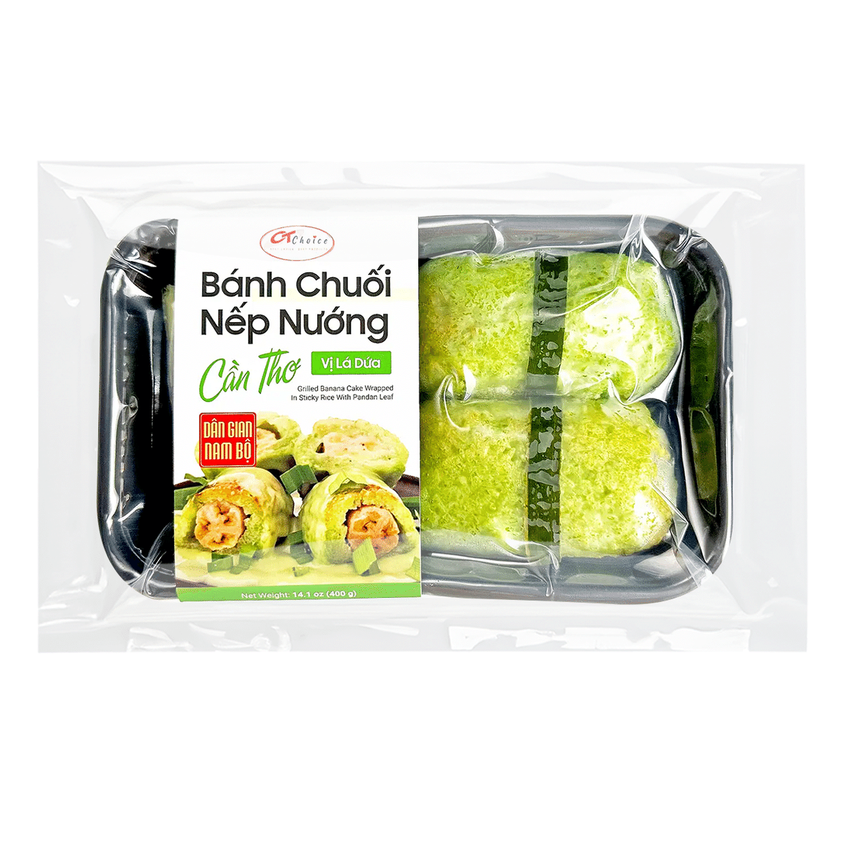 Bánh Chuối Nếp Nướng Vị Lá Dứa CT Choice, Đông Lạnh 400 g