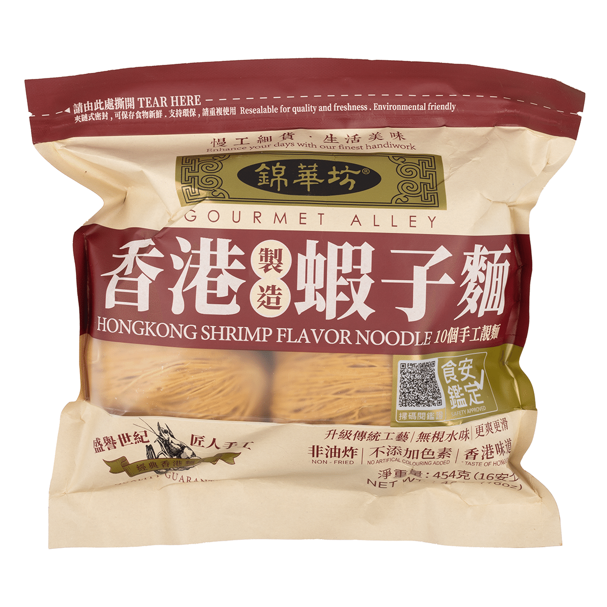 锦华坊 香港虾子面 454 克