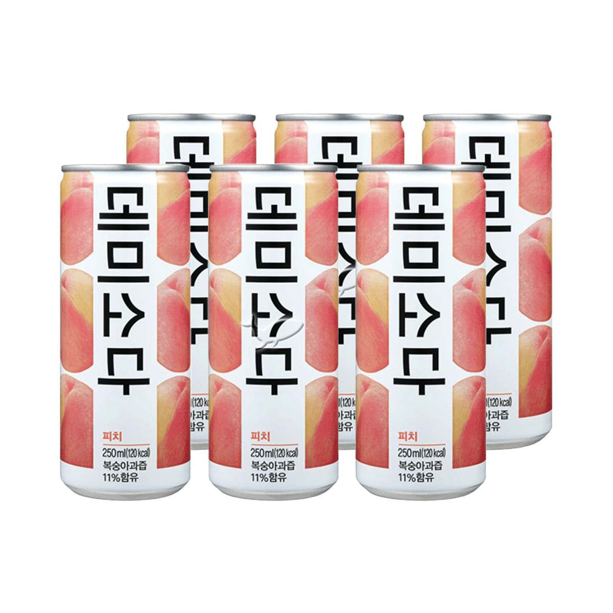 Demisoda Peach Flavored Soda Drink 250 ml*6 can