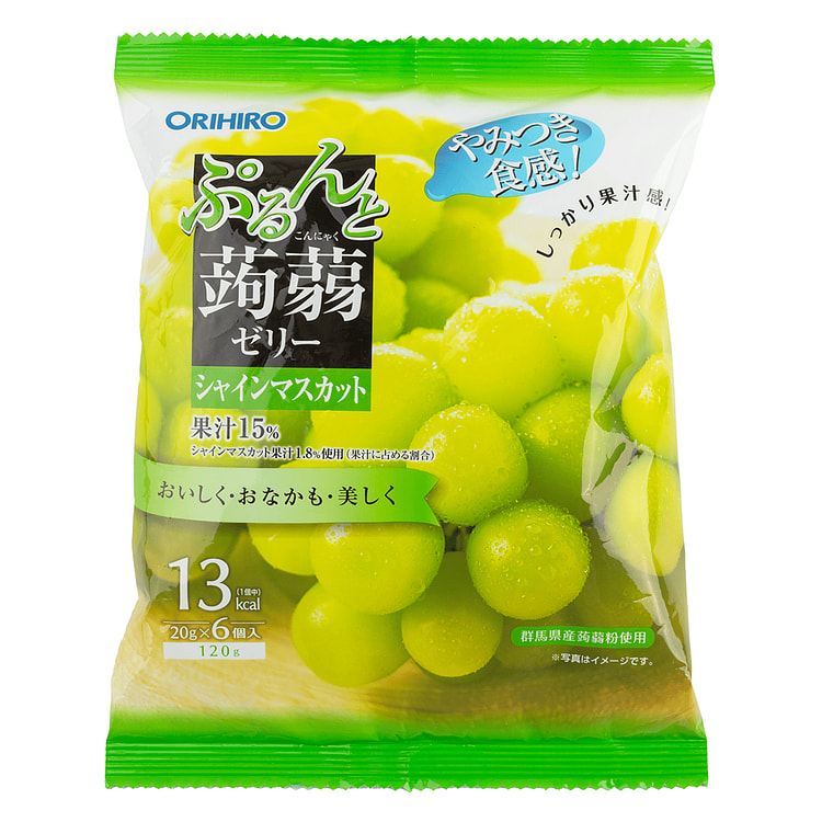 Orihiro Green Grape Konjac Jelly 6 pcs (min 2)