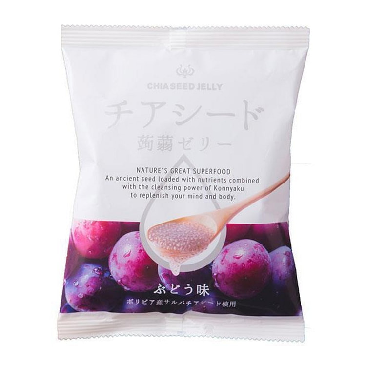 Wakasho Chia Seed Konnyaku Jelly Grape 6.1 盎司