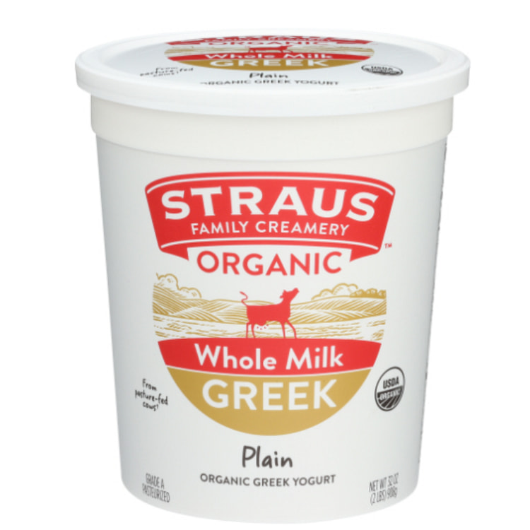 Iogurte Grego Orgânico de Leite Integral Straus 32 oz