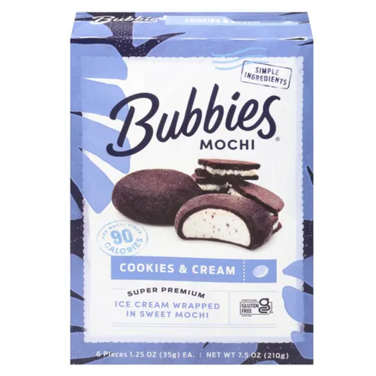 Mochi helado Bubbies sabor cookies & cream 7.5 onza(s)