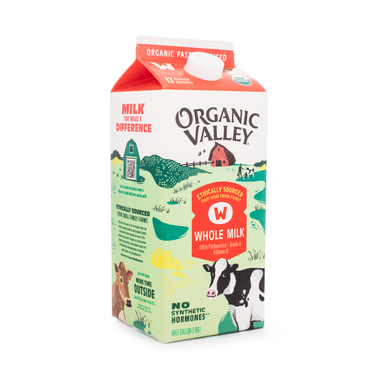 バブズ　オーガニック牛ミルク Organic Cow Milk Organic Valley 牛乳 全乳 オーガニックバレー 63.9 fl.oz - Weee!