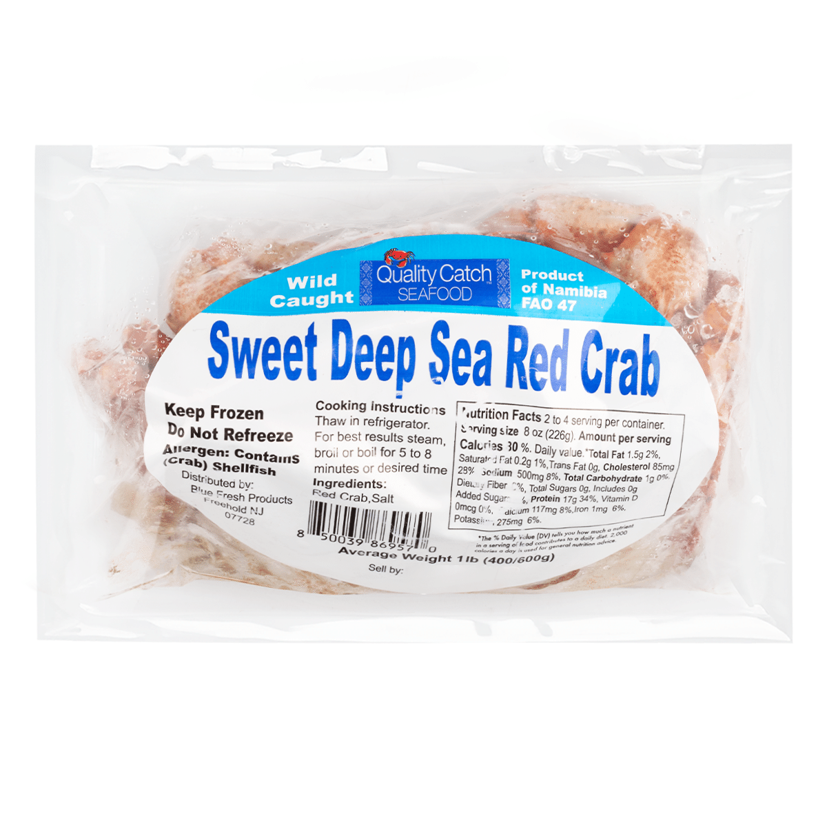 Sweet Red Atlantic Crab (Cooked) Frozen 15-17 oz