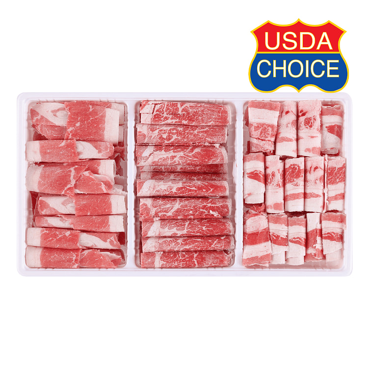 Sliced Beef Combo (Brisket/Chuck Roll/Belly) USDA Choice 1.5 lb