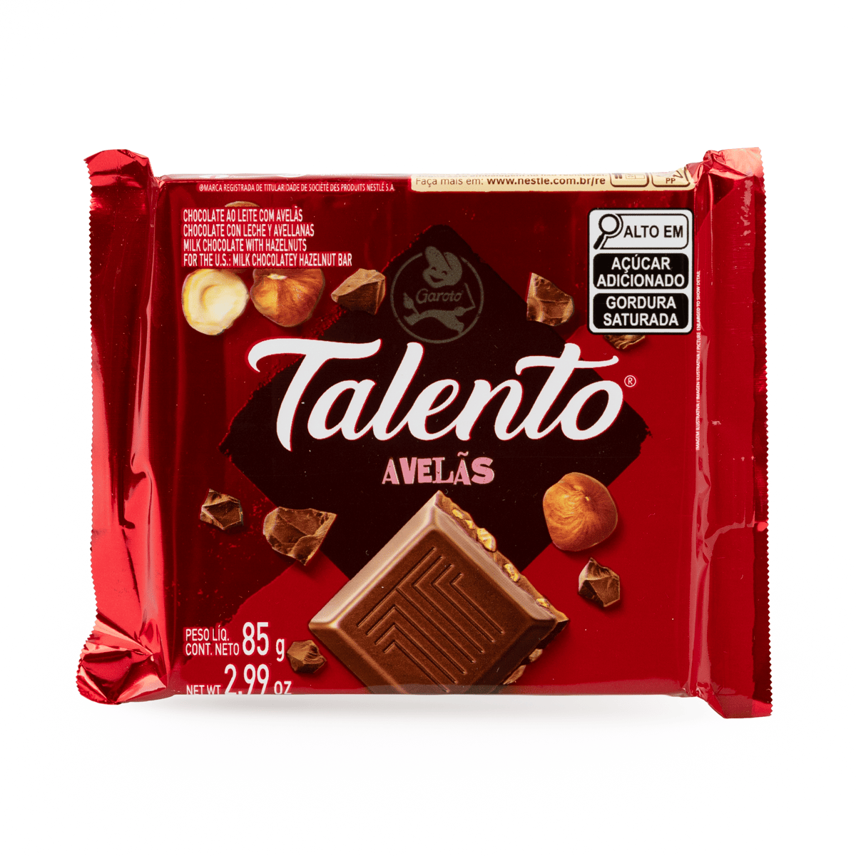 Talento Chocolate ao Leite com Avelã 85 g