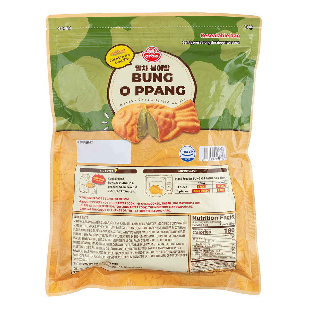 Get OTOKI Korean Dessert Bung O Ppang Matcha Cream Filled Waffle