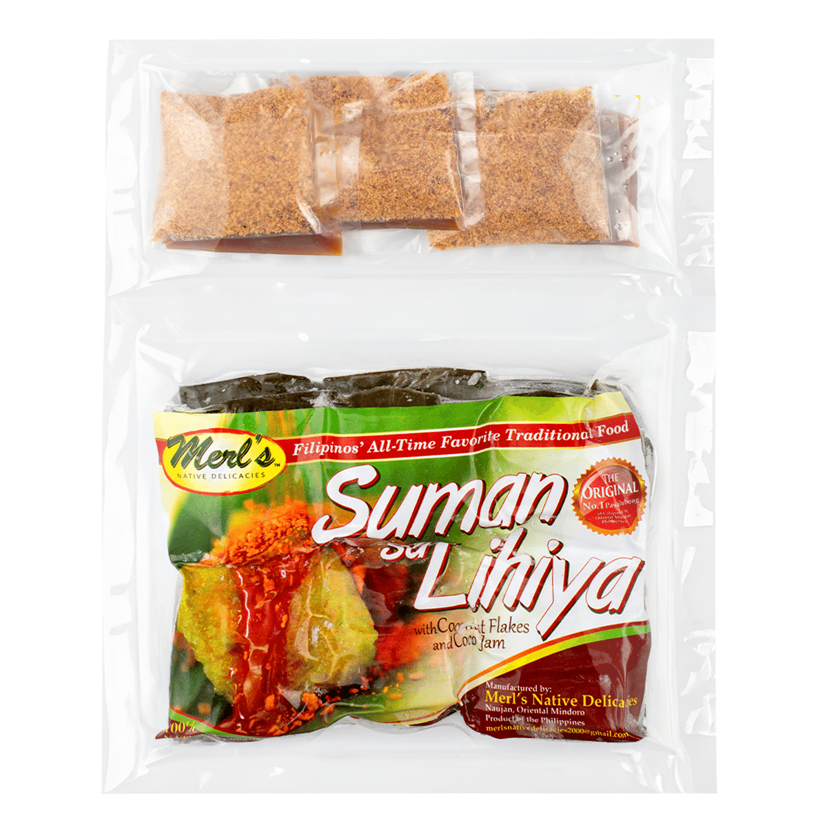 Merl's Rice Cake in Lye Water with Coconut Jam 6p (Merl's Suman sa Lihiya with Coco Jam Frozen 10.5 oz)