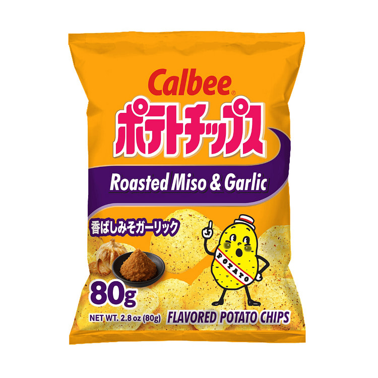 Calbee Potato Chips Roasted Miso & Garlic 2.8 oz