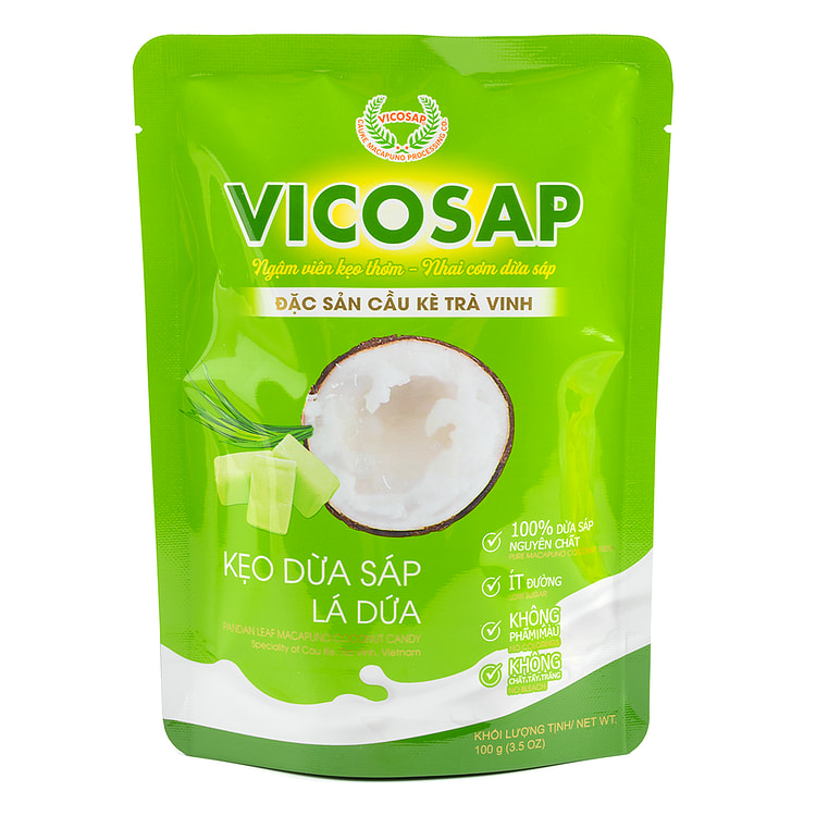 Vicosap Pandan Leaf Macapuno Coconut Candy 3.5 盎司