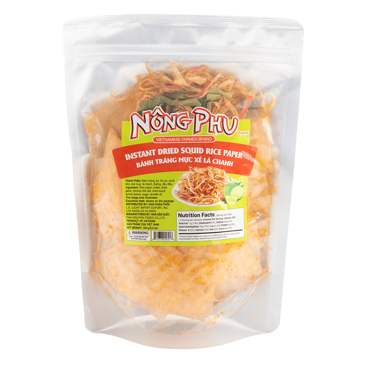 Nong Phu Instant Dried Squid Rice Paper 150 g