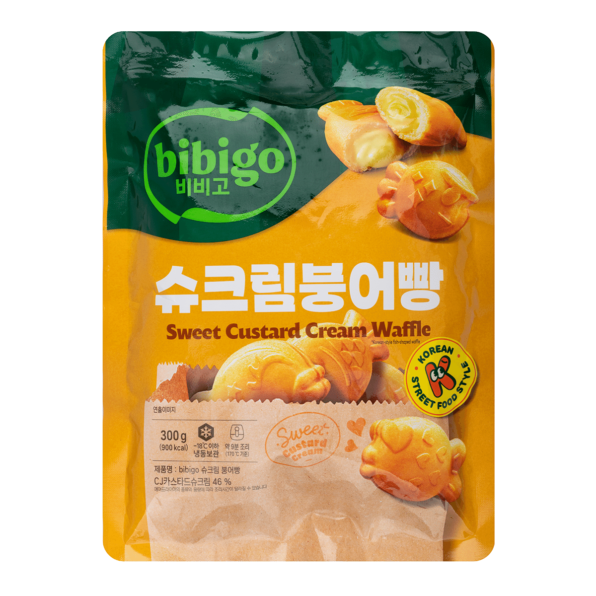 CJ Bibigo Fish Shaped Waffle (Custard), Frozen 300 g