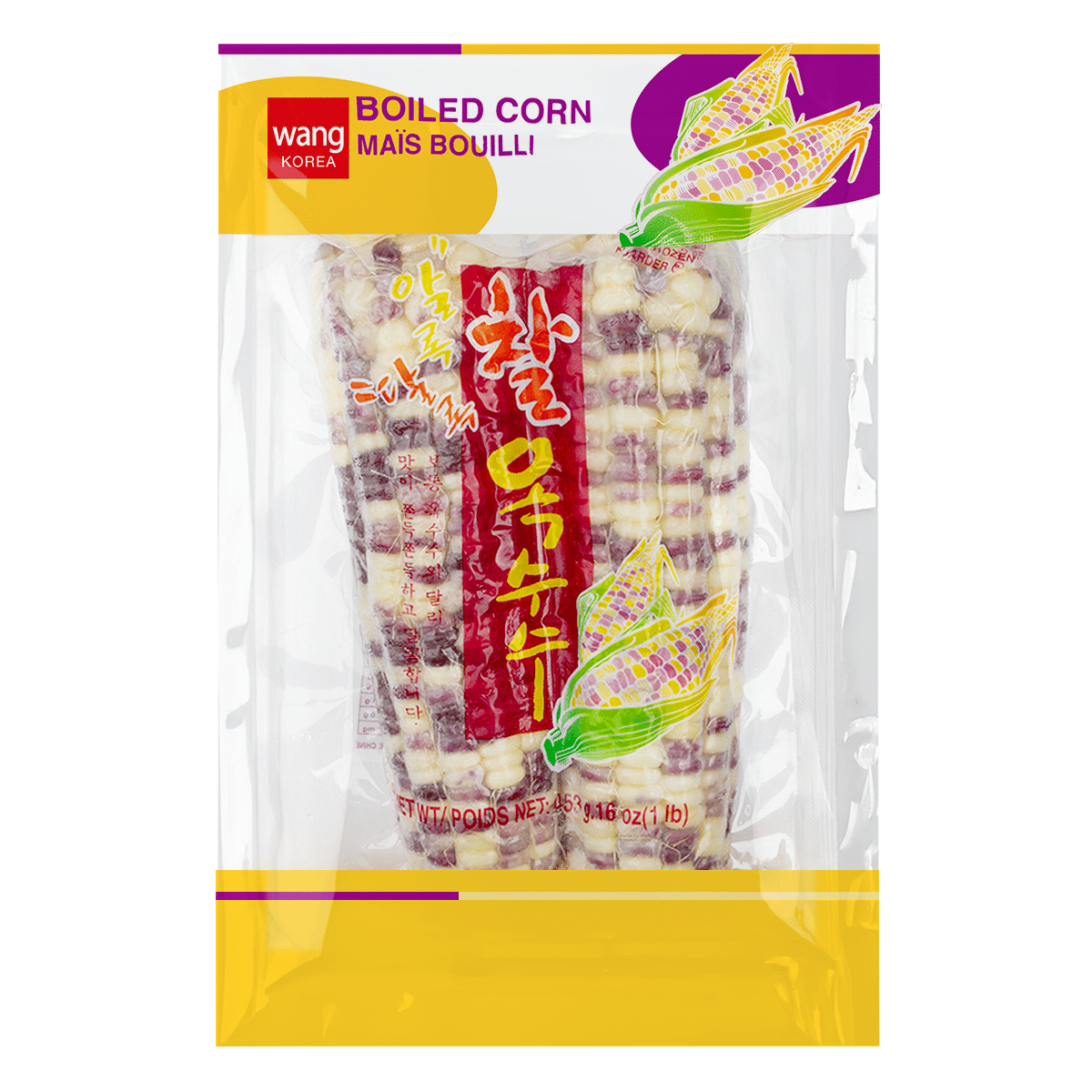 Wang Korea Boiled Sweet Waxy Corn, Frozen 1 lb