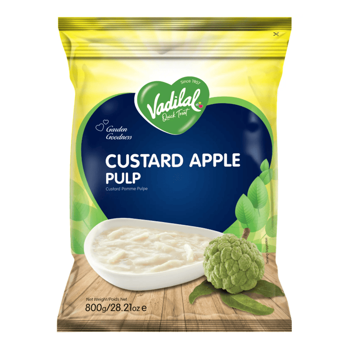 Vadilal Custard Apple(Sitafal) Pulp, Frozen 800 g