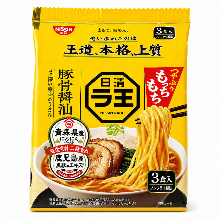 Nissin Raoh Tonkotsu Soy Sauce 3 Servings Pack 279 克