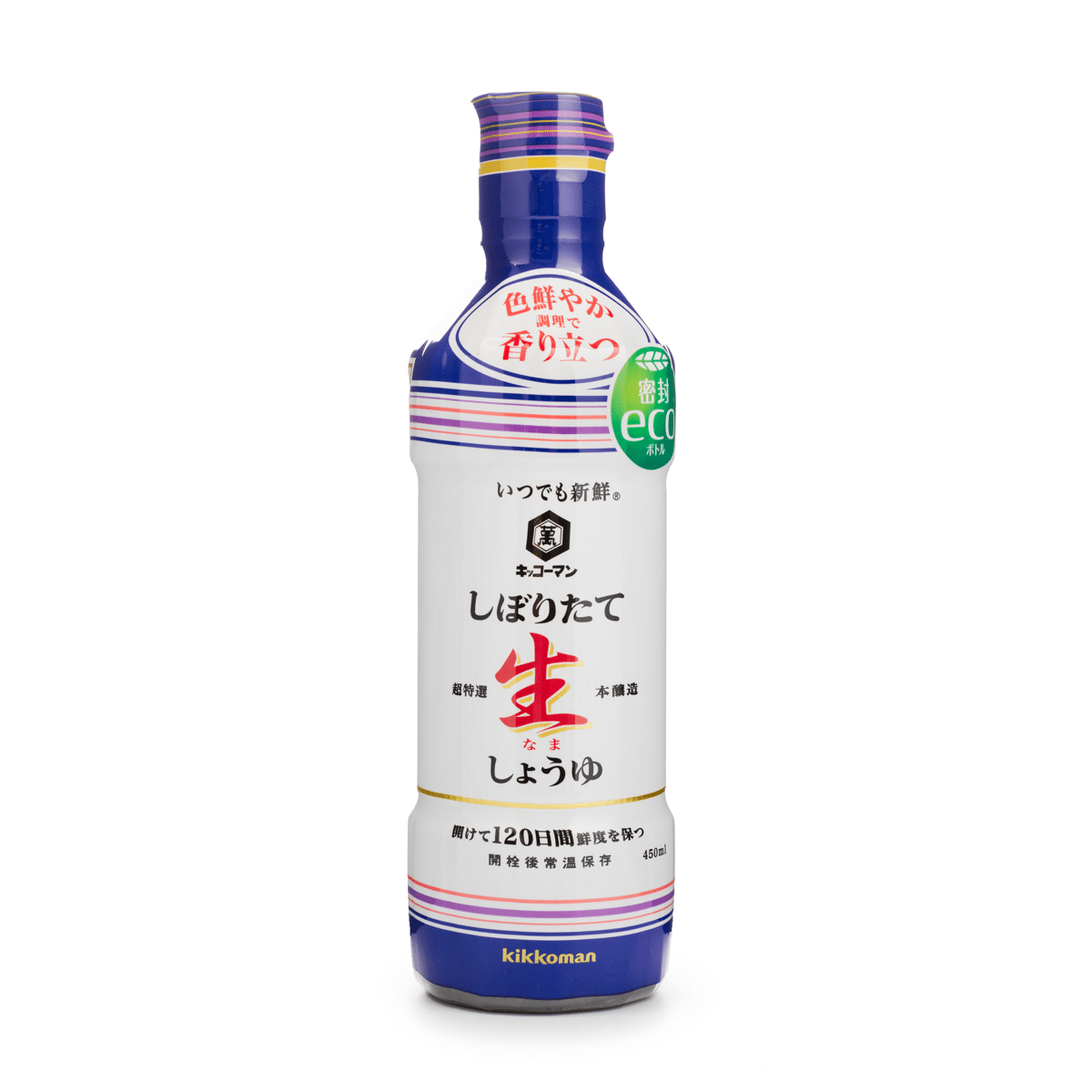 キッコーマン しぼりたて 生醤油 450 ml(ミリリットル)