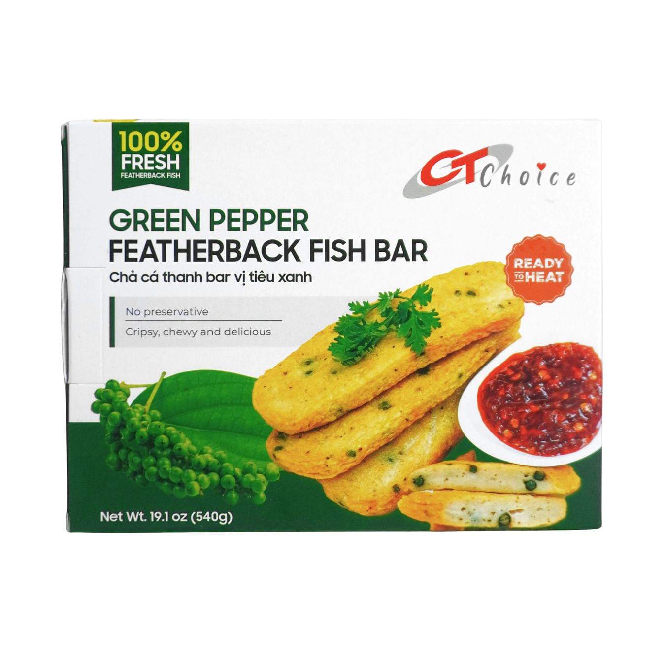 Chả Cá Thanh Bar Vị Tiêu Xanh CT Choice, Đông Lạnh 540 g