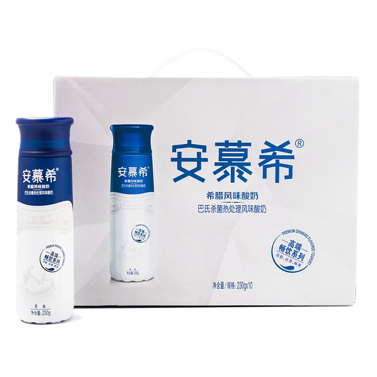 安慕希 希腊风味酸奶 高端原味 230 克*10 瓶
