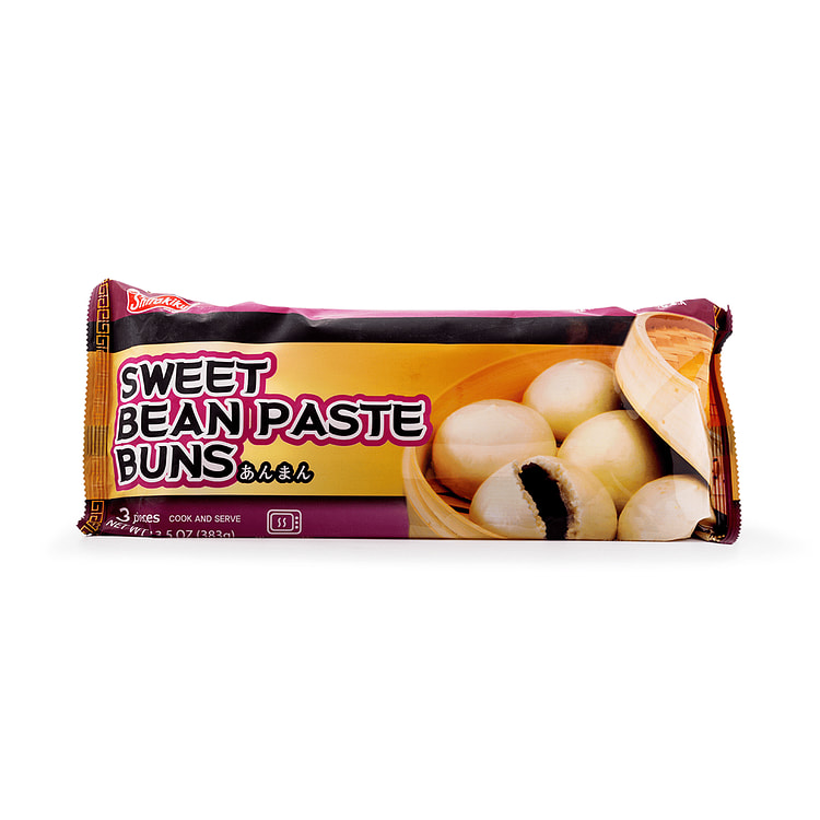 Shirakiku Sweet Bean Paste Buns 3pcs, Frozen 383 g