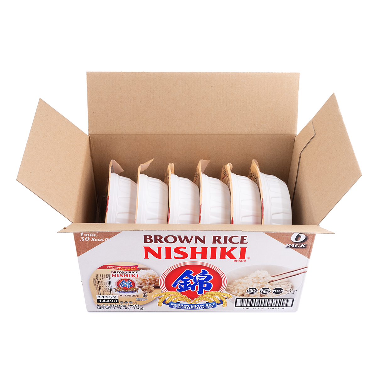 錦 レトルト玄米ごはん パックご飯 6個入り 7.4 オンス - Weee!