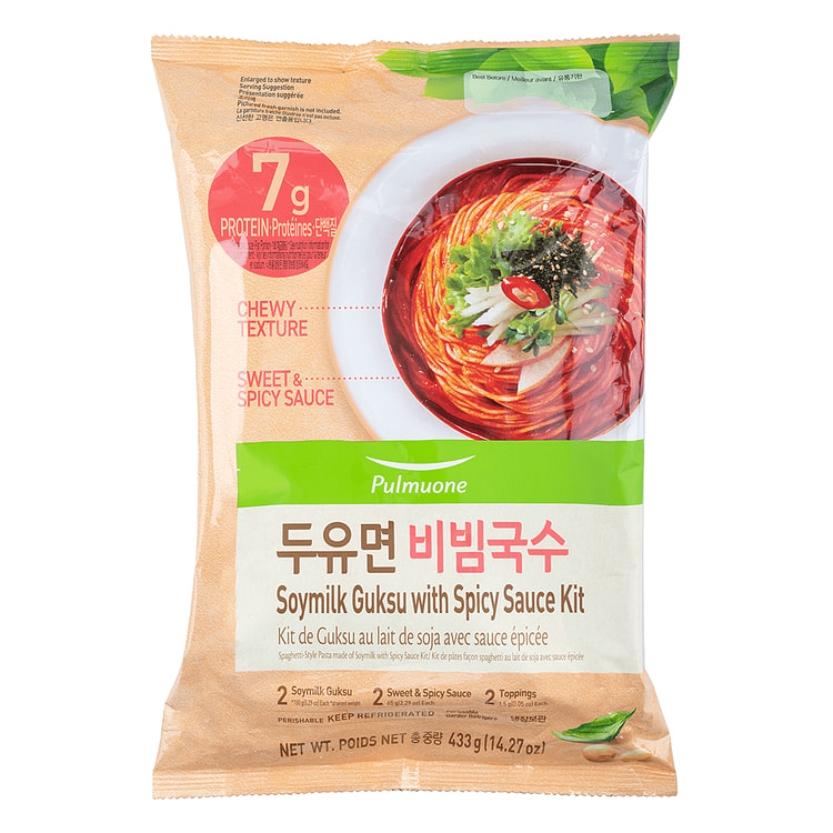 Pulmuone Soymilk Noodle with Spicy Sauce Kit 14.3 oz