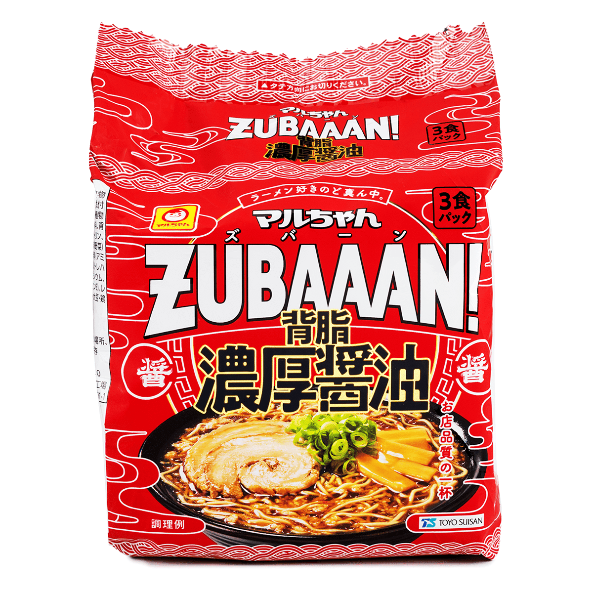Toyo Suisan Maruchan ZUBAAAN! Rich Back Fat Soy Sauce 3 Servings 375 g