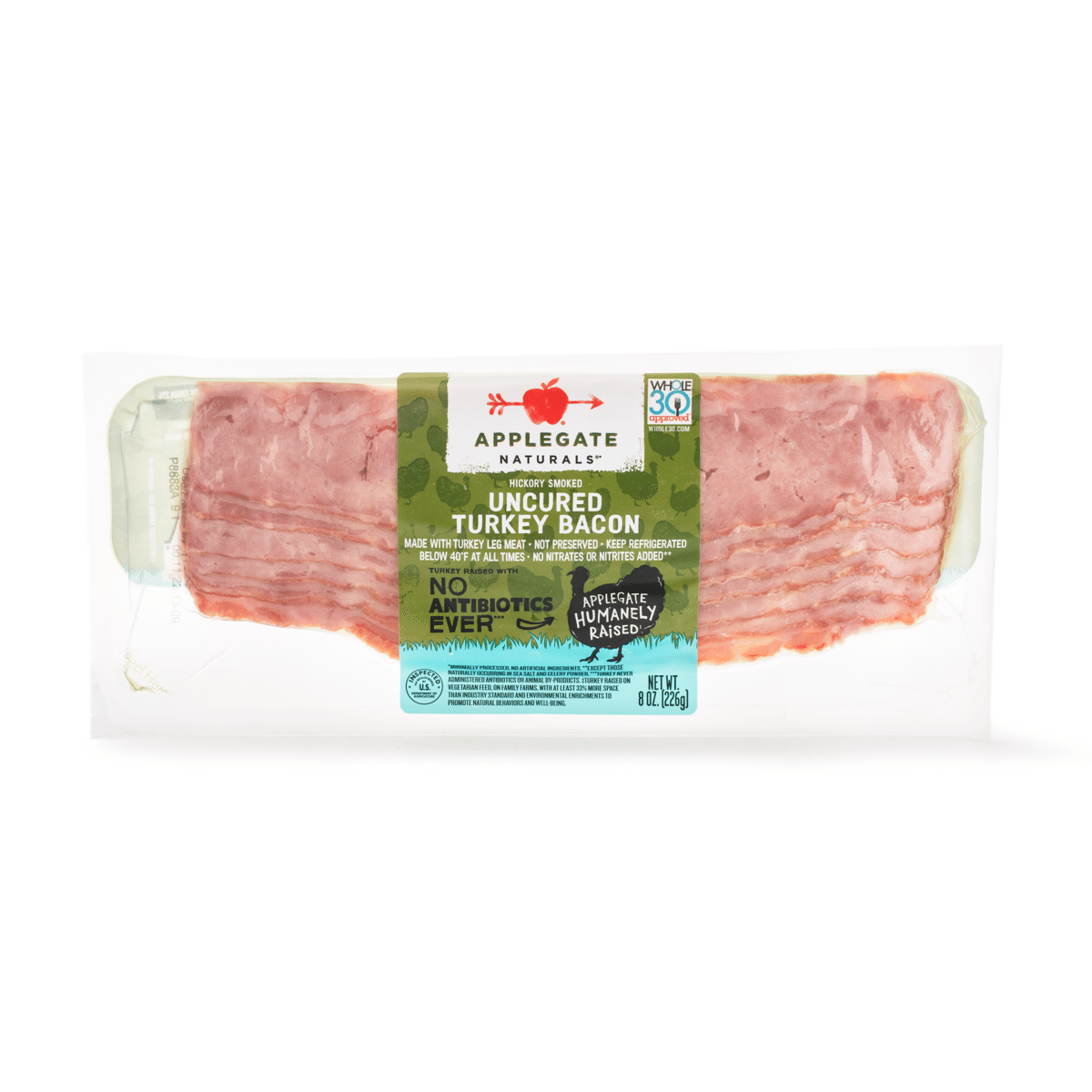 Bacon de Peru Natural Não Curado Applegate 8 onça(s)
