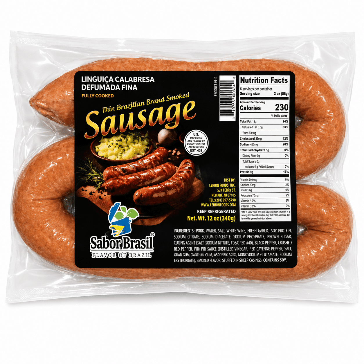 Sabor Brasil Smoked Calabresa Sausage 454 g