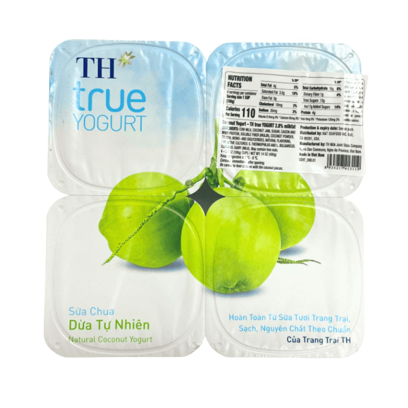 TH True Yogurt Sabor Natural de Coco, Transporte Aéreo 400 g