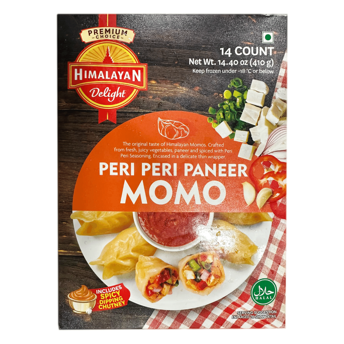 Himalayan Delight Peri Peri Paneer Momos, Frozen 14.4 oz