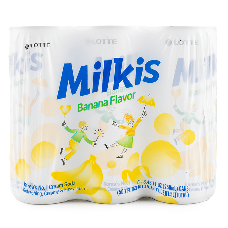 Lotte Milkis Sabor Banana 250 ml*6 latas