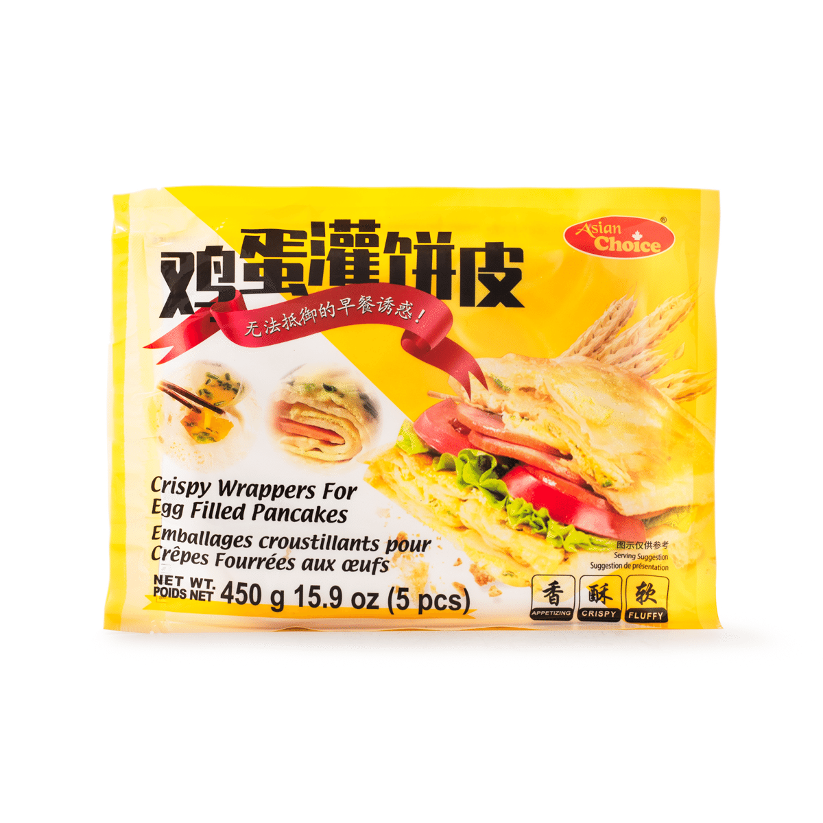 Asian Choice Crispy Wrappers For Egg Filled Pancakes 5pcs Frozen 450 g