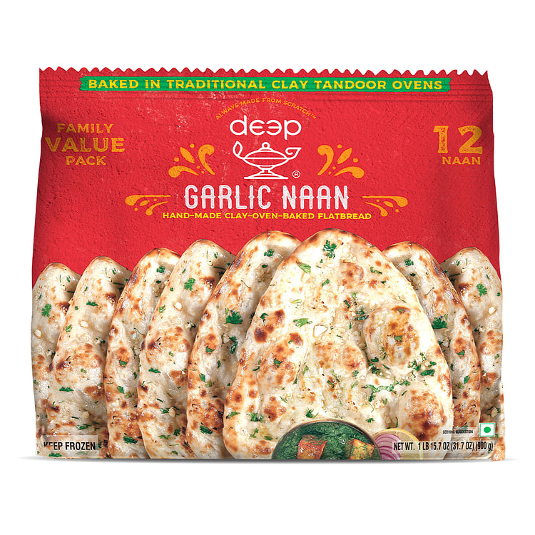 Deep FamilyPack Garlic Naan (12Pc) 31.7 온스