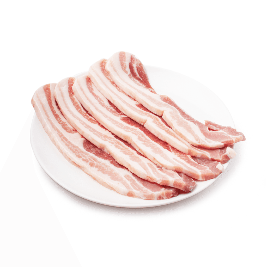Pork Single Rib Belly Sliced 10mm, Frozen 1 lb